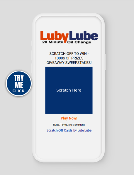 LubyLube virtual scratch-off game - Example and Live Demo